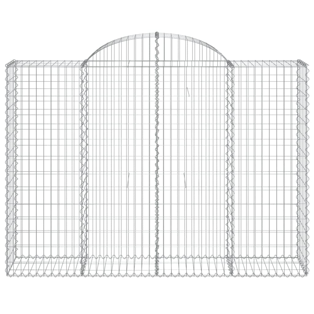 vidaXL Gabionen mit Hochbogen 7 Stk. 200x50x140/160cm Verzinktes Eisen