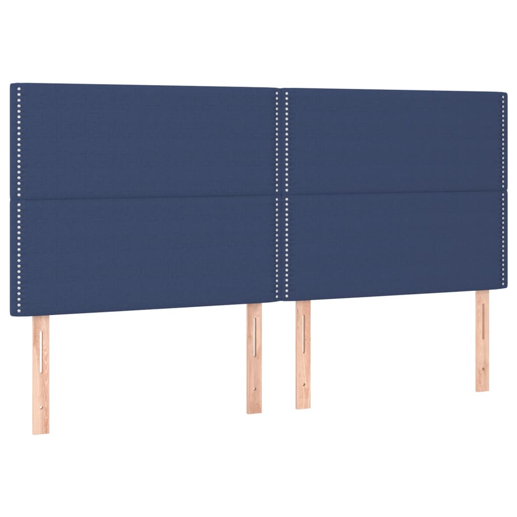 vidaXL Kopfteile 4 Stk. Blau 100x5x78/88 cm Stoff