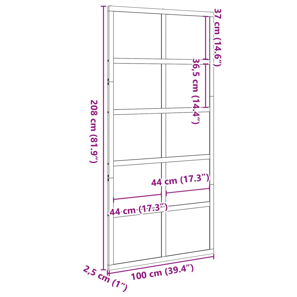 vidaXL Scheunentür Wachsbraun 100x208 cm Massivholz Kiefer