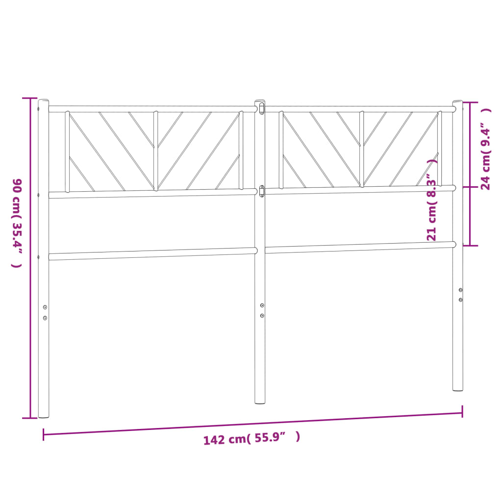 vidaXL Kopfteil Metall Weiß 135 cm