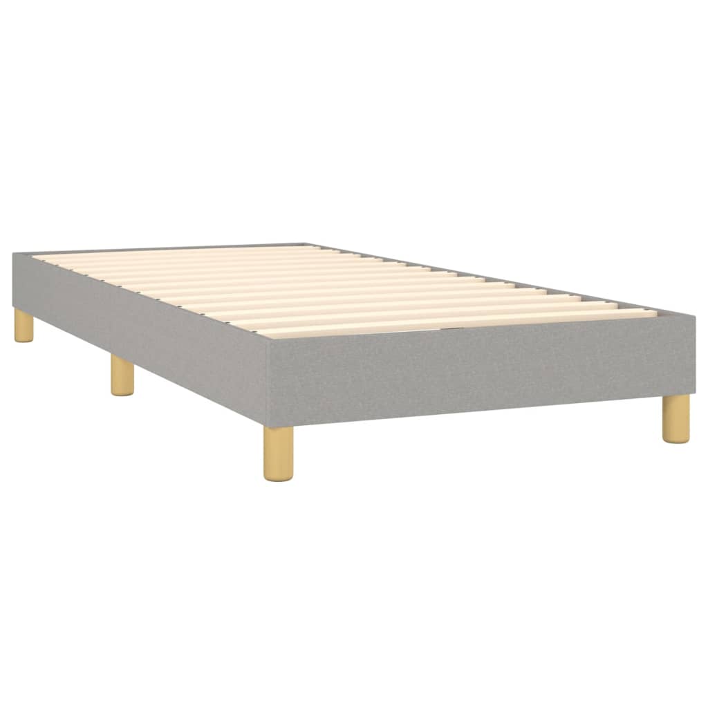 vidaXL Boxspringbett mit Matratze & LED Hellgrau 100x200 cm Stoff