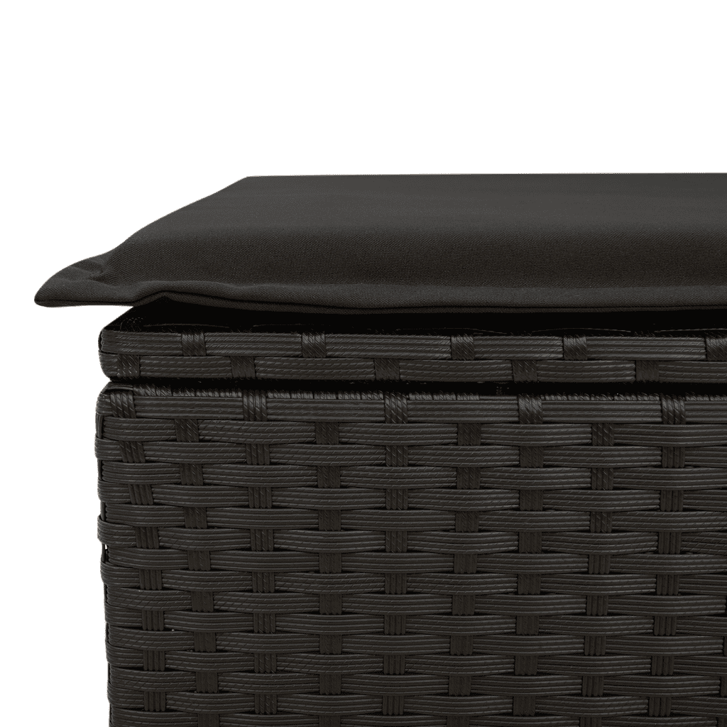 vidaXL 4-tlg. Garten-Sofagarnitur mit Kissen Schwarz Poly Rattan