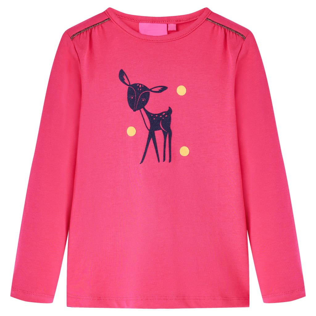 Kinder-Langarmshirt Knallrosa 116