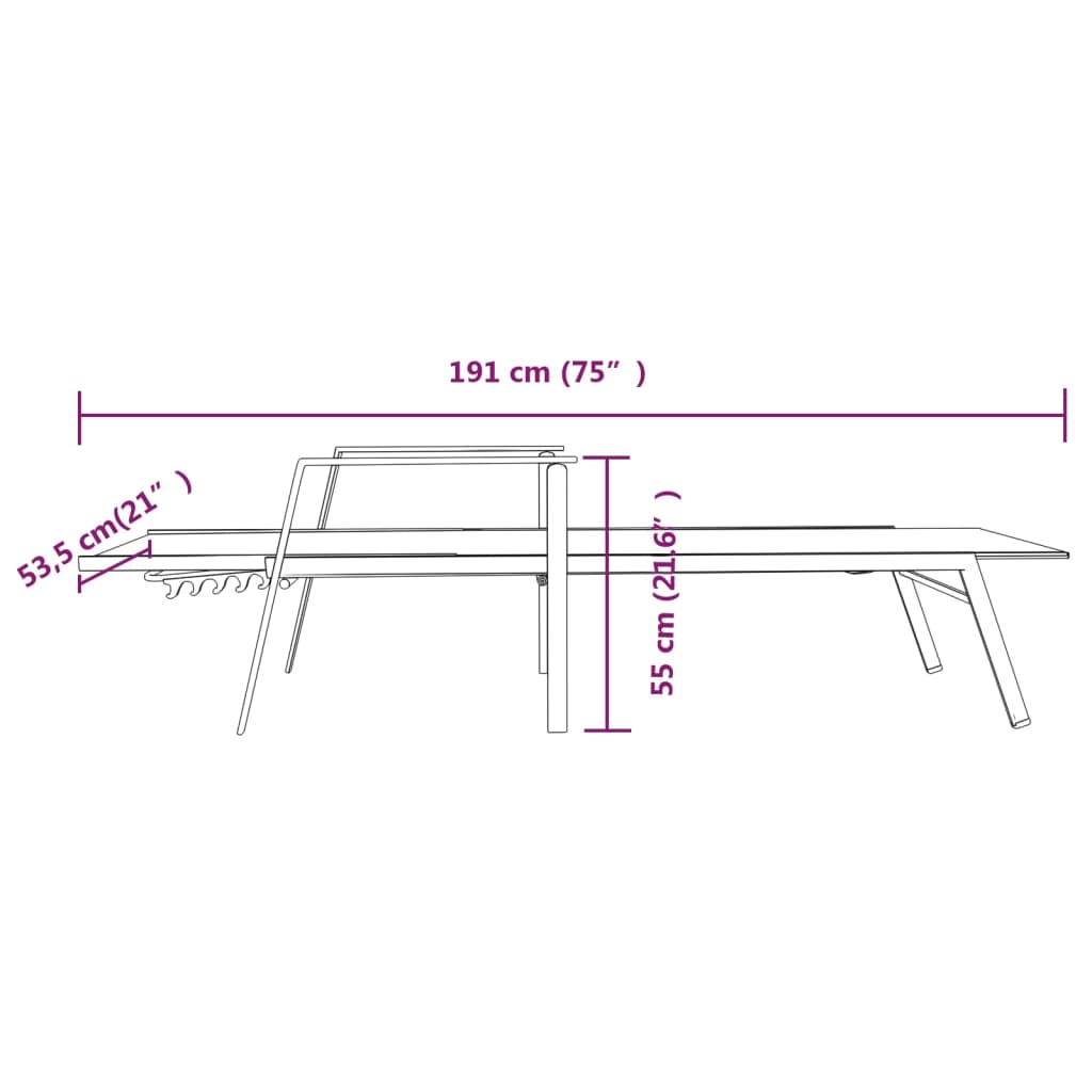 vidaXL Sonnenliege Stahl und Textilene Grün