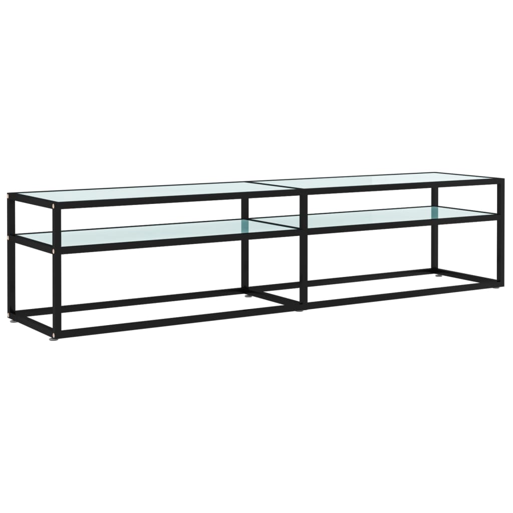 vidaXL TV-Schrank Weiß Marmor-Optik 180x40x40,5 cm Hartglas