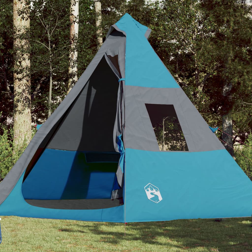 vidaXL Tipi-Campingzelt 7 Personen Blau Wasserdicht