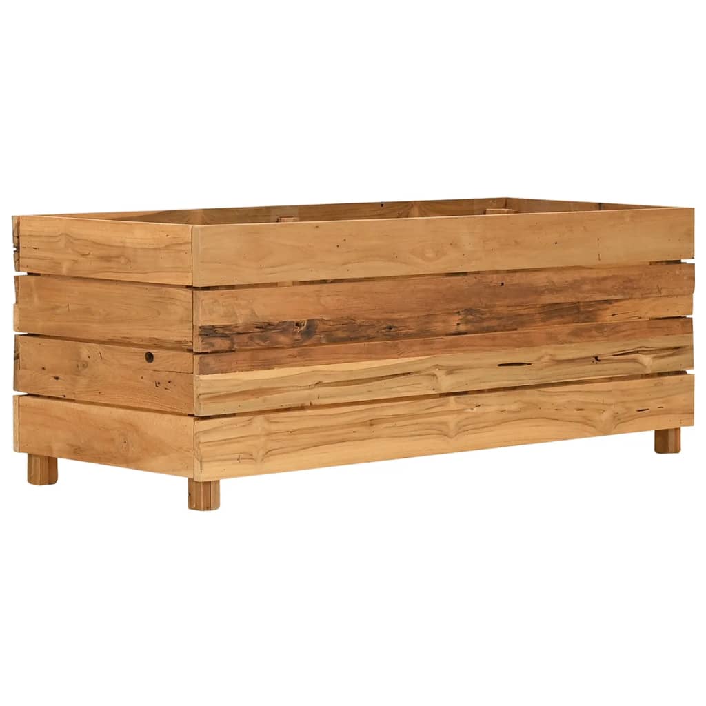 vidaXL Hochbeet 100x40x38 cm Teak Altholz und Stahl