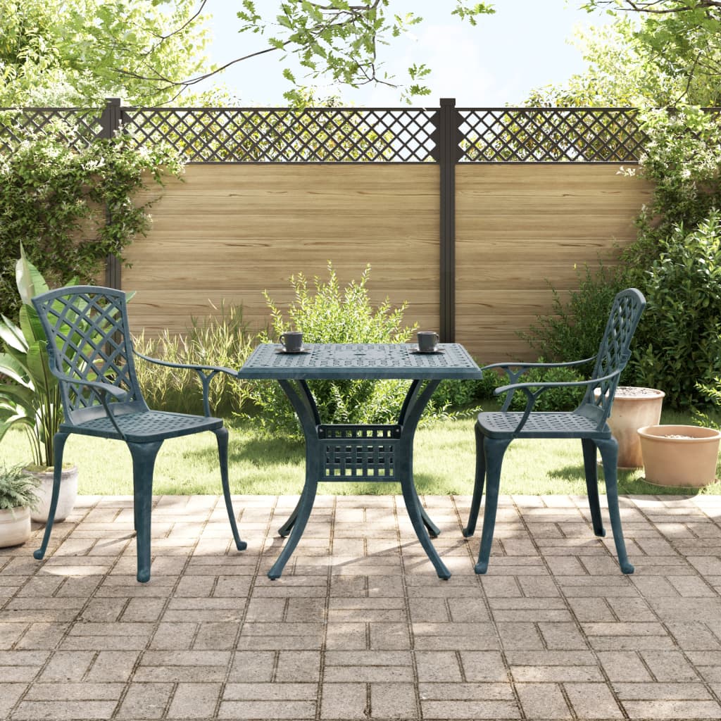 vidaXL 3-tlg. Bistro-Set Grün Aluminiumguss