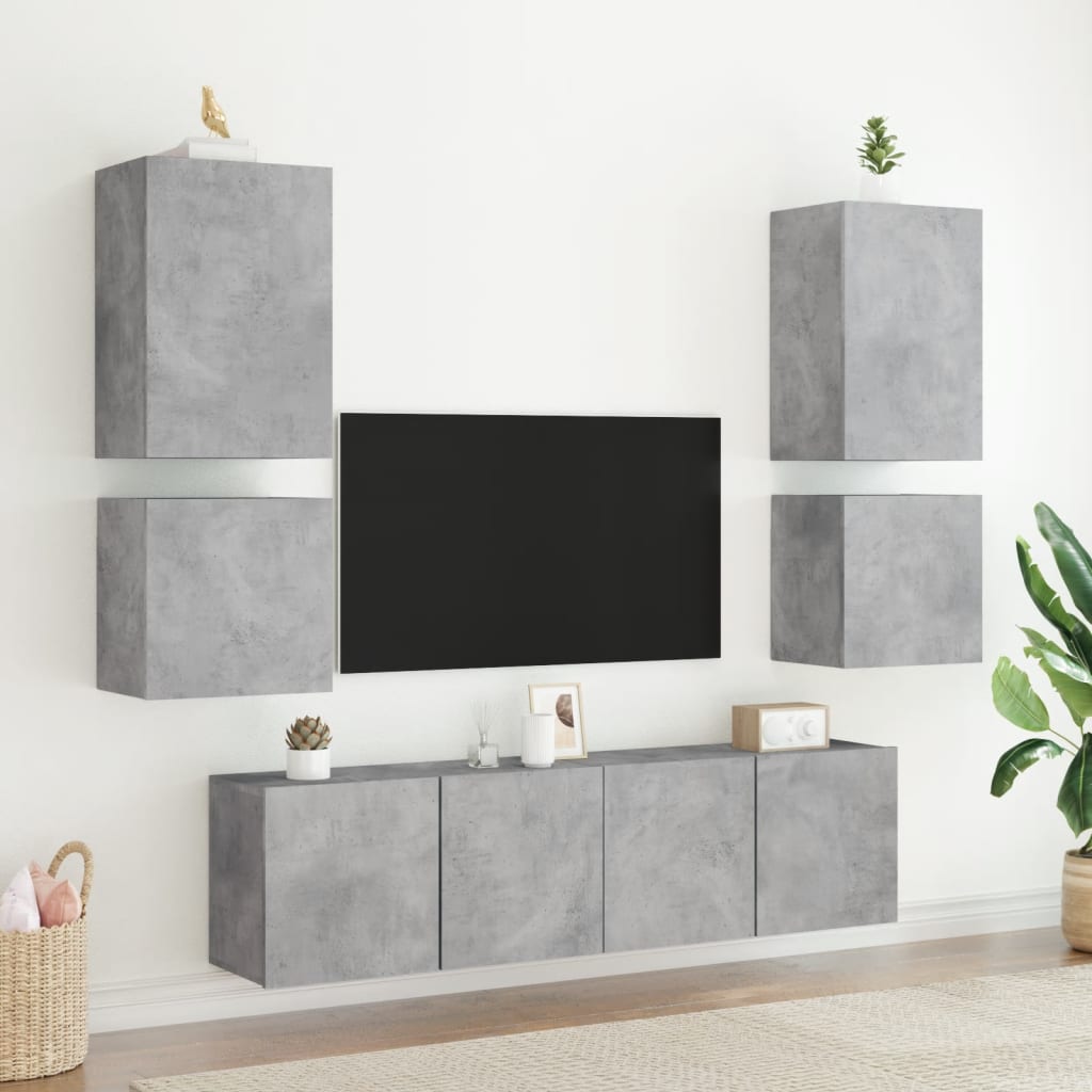 vidaXL TV-Wandschrank Betongrau 40,5x30x40 cm Holzwerkstoff