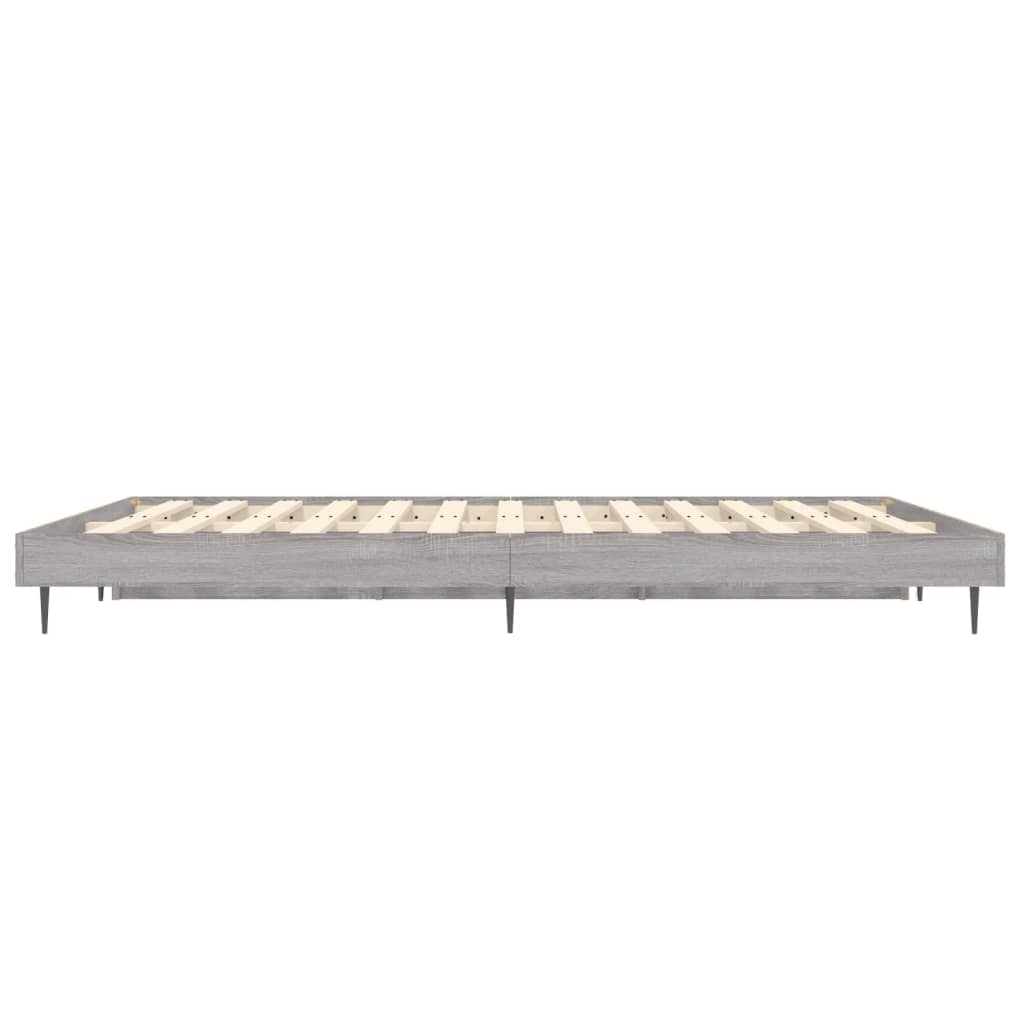 vidaXL Bettgestell Grau Sonoma 140x190 cm Holzwerkstoff