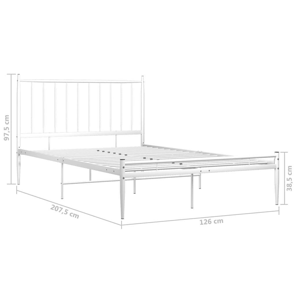 vidaXL Bett Weiß Metall 120x200 cm