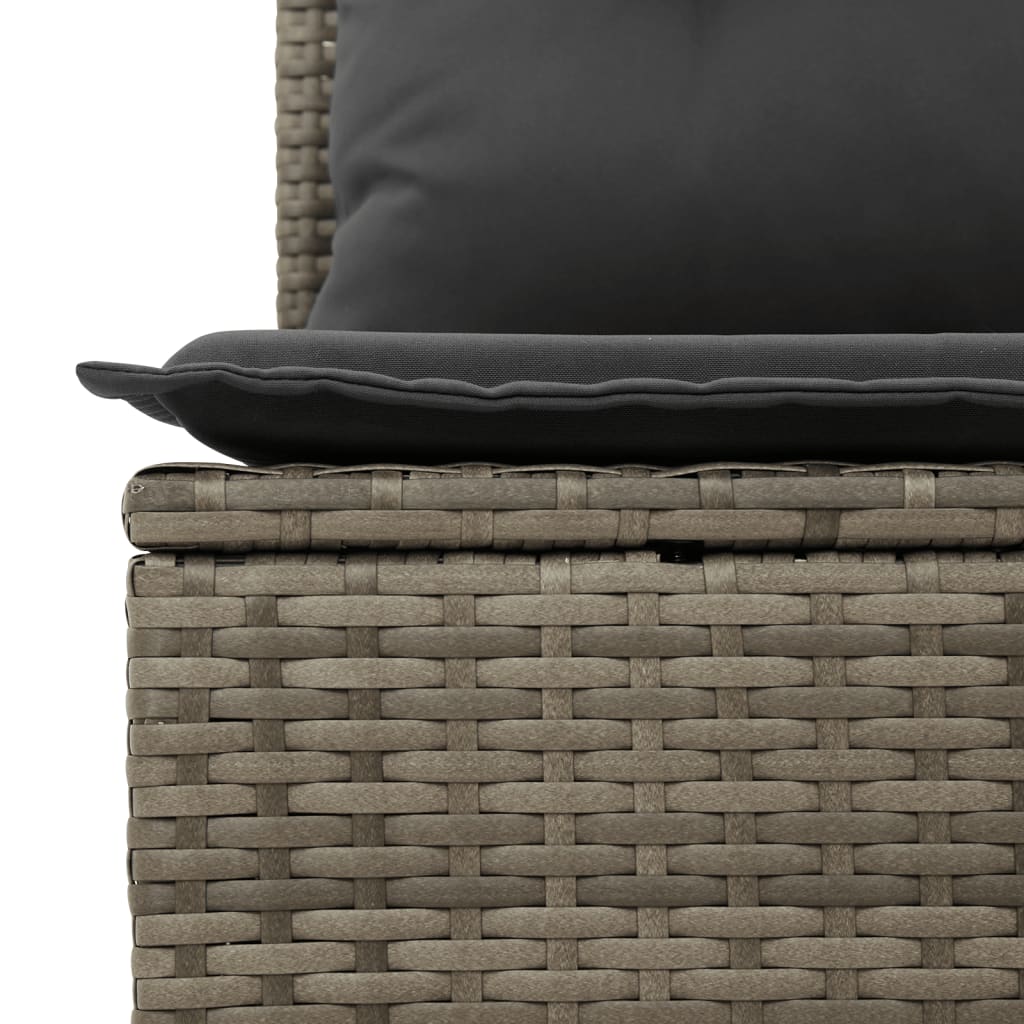 vidaXL 8-tlg. Garten-Sofagarnitur mit Kissen Grau Poly Rattan