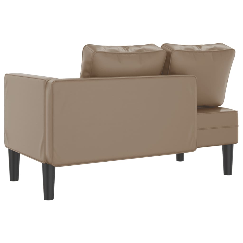 vidaXL Chaiselongue mit Kissen Cappuccino Kunstleder