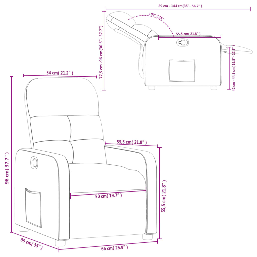 vidaXL Relaxsessel Schwarz Stoff