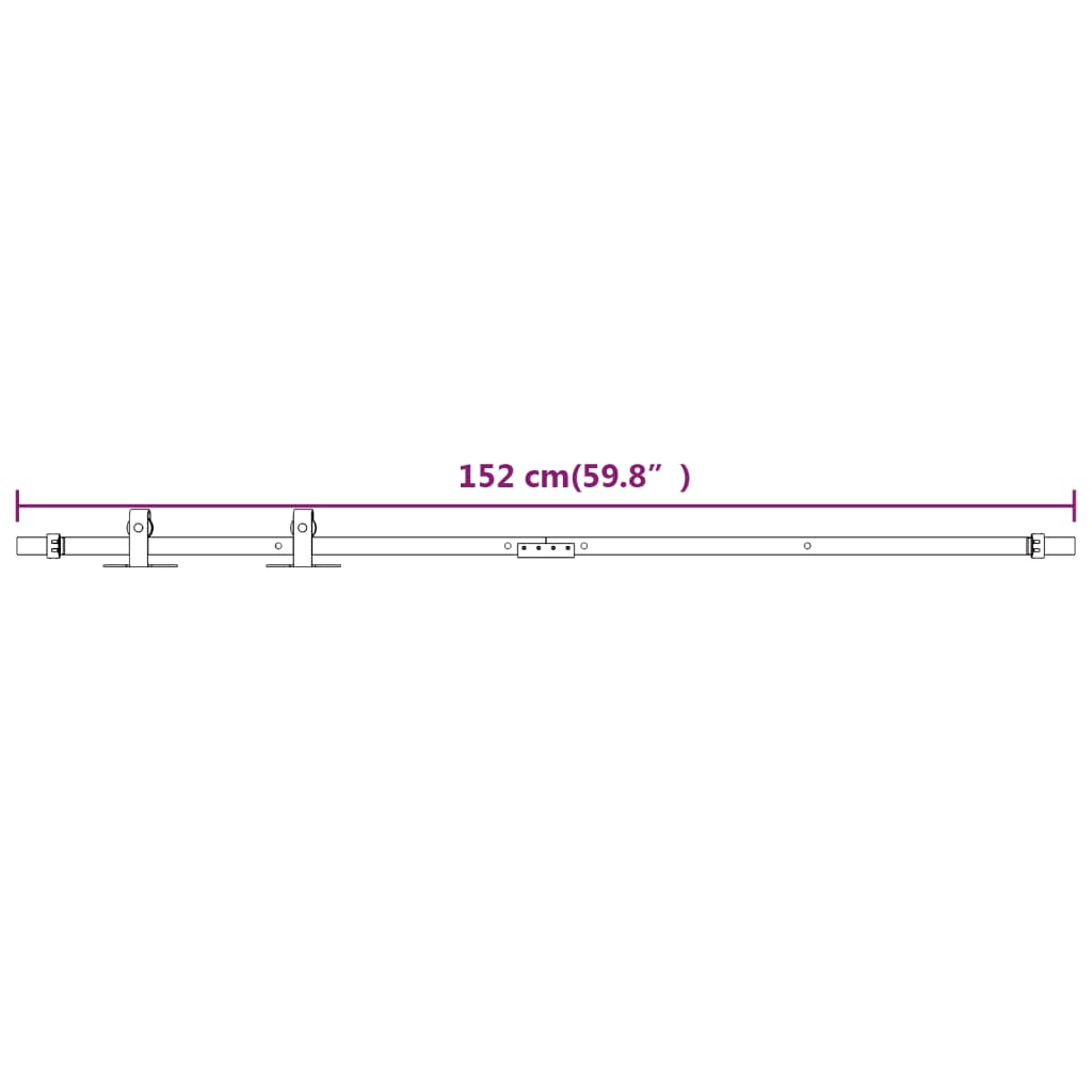 vidaXL Mini Schiebetürbeschlag Set für Schranktüren Carbonstahl 152 cm