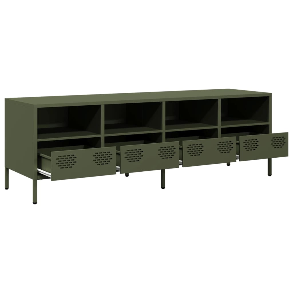 vidaXL TV-Schrank Olivgrün 135x39x43,5 cm Kaltgewalzter Stahl