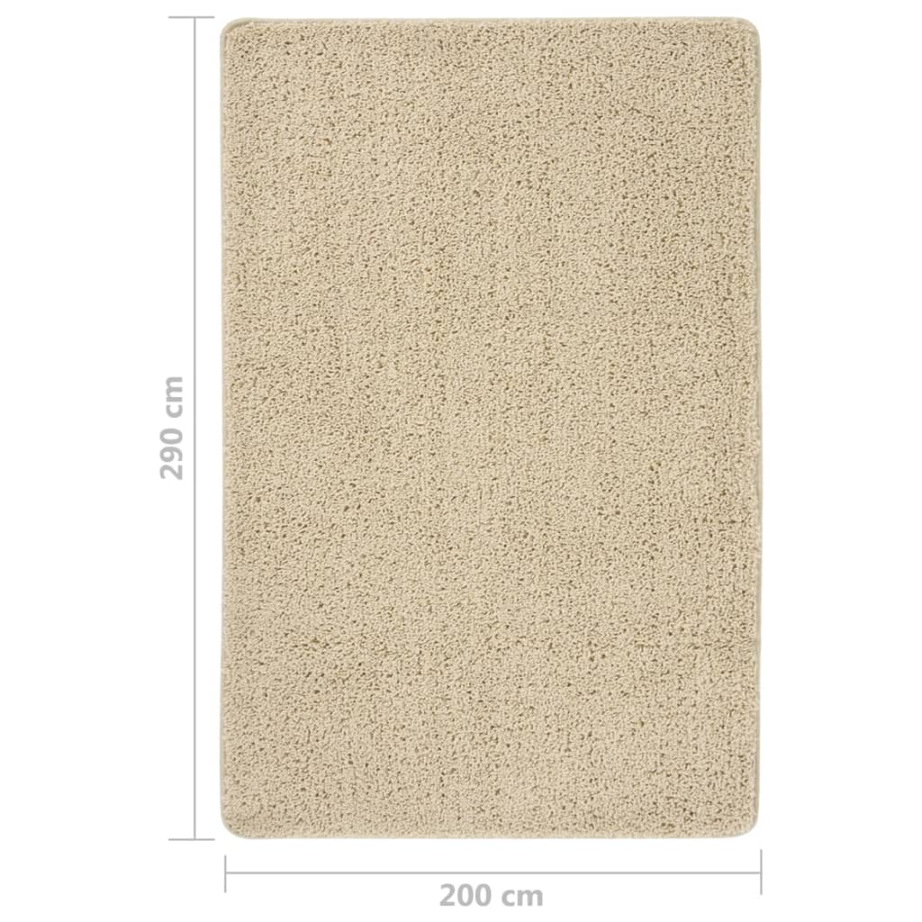 vidaXL Shaggy-Teppich Creme 200x290 cm Rutschfest