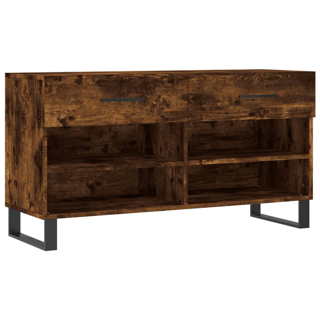 vidaXL Schuhbank Räuchereiche 102x35x55 cm Holzwerkstoff