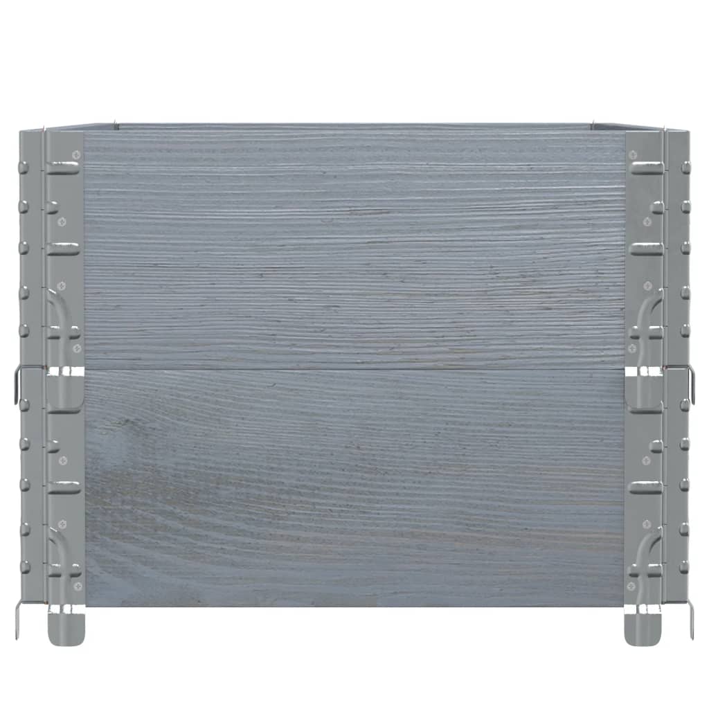 vidaXL Paletten-Aufsatzrahmen 2 Stk. Grau 100x50 cm Massivholz Kiefer