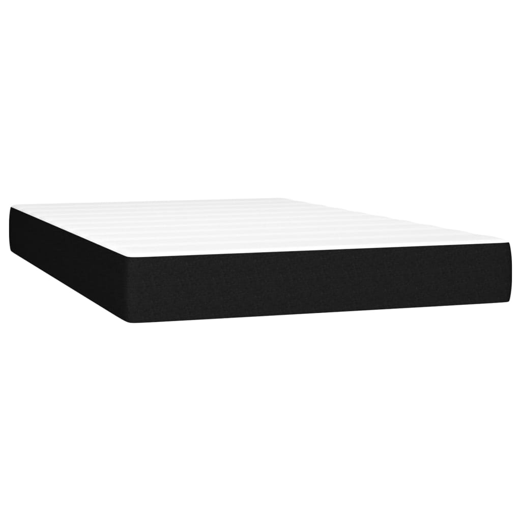 vidaXL Boxspringbett mit Matratze & LED Schwarz 120x190 cm Stoff