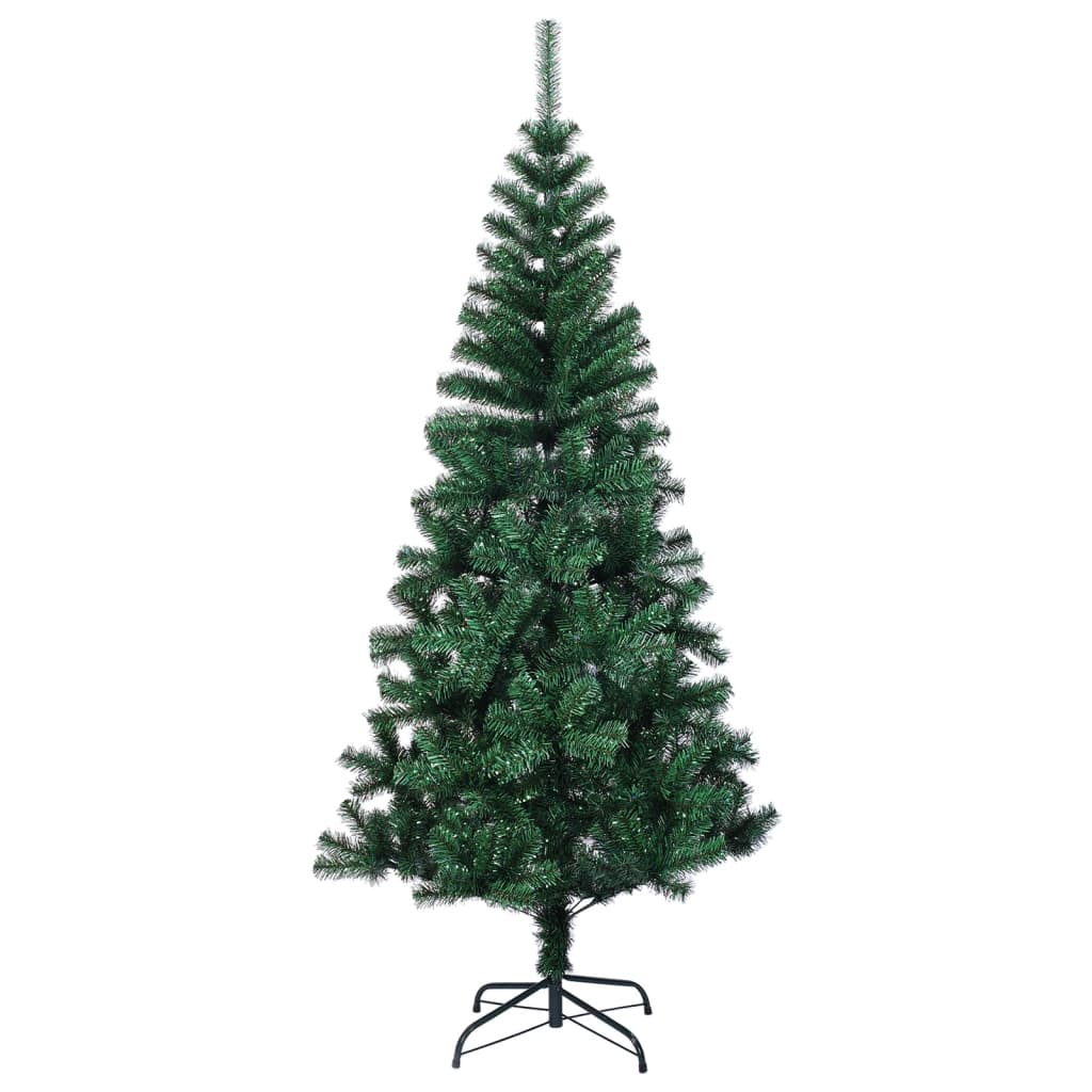 vidaXL Künstlicher Weihnachtsbaum Schillernde Spitzen Grün 120 cm PVC