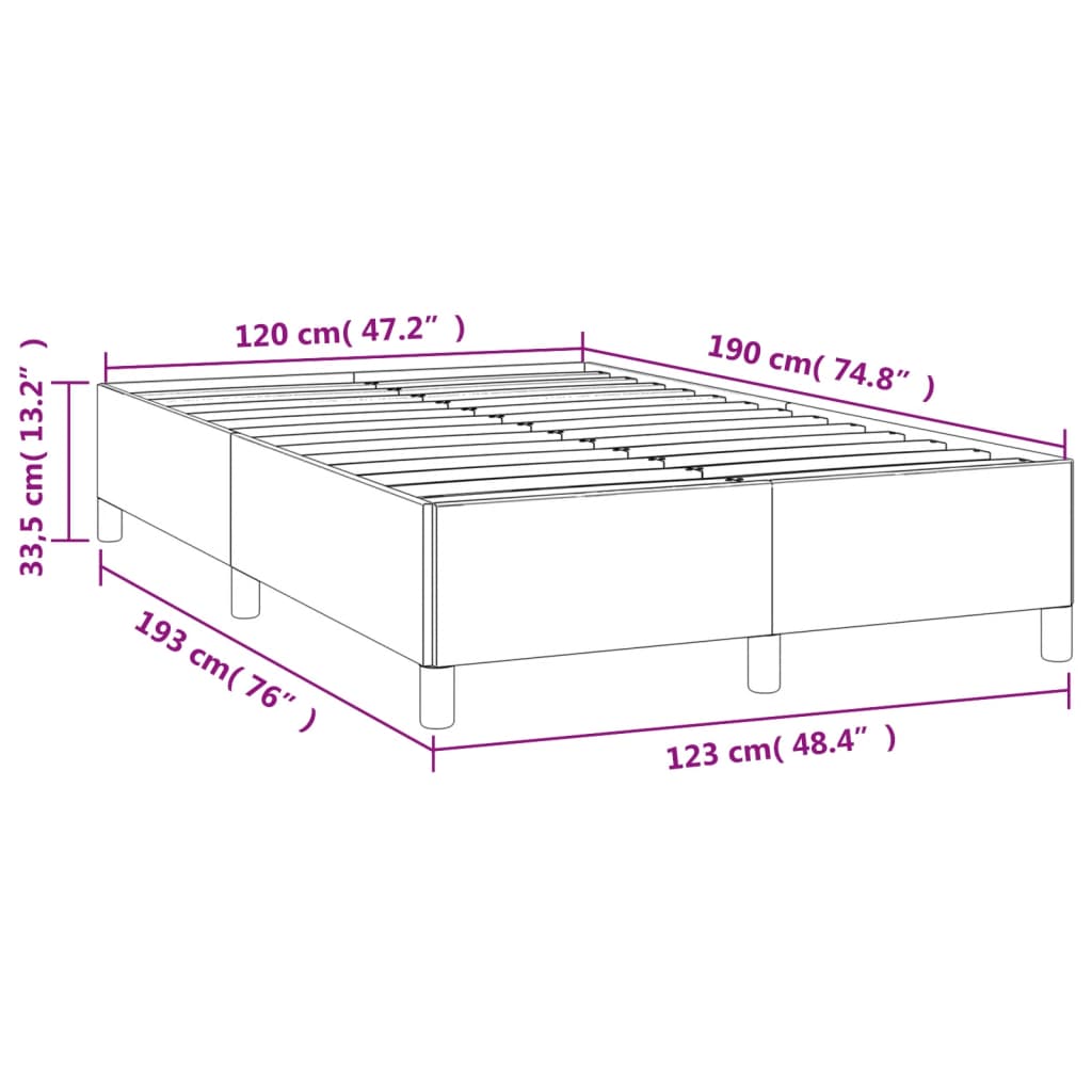 vidaXL Bettgestell Dunkelblau 120x190 cm Samt