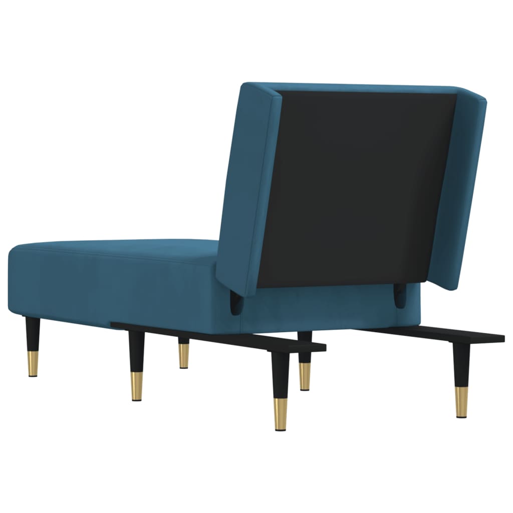 vidaXL Chaiselongue Blau Samt