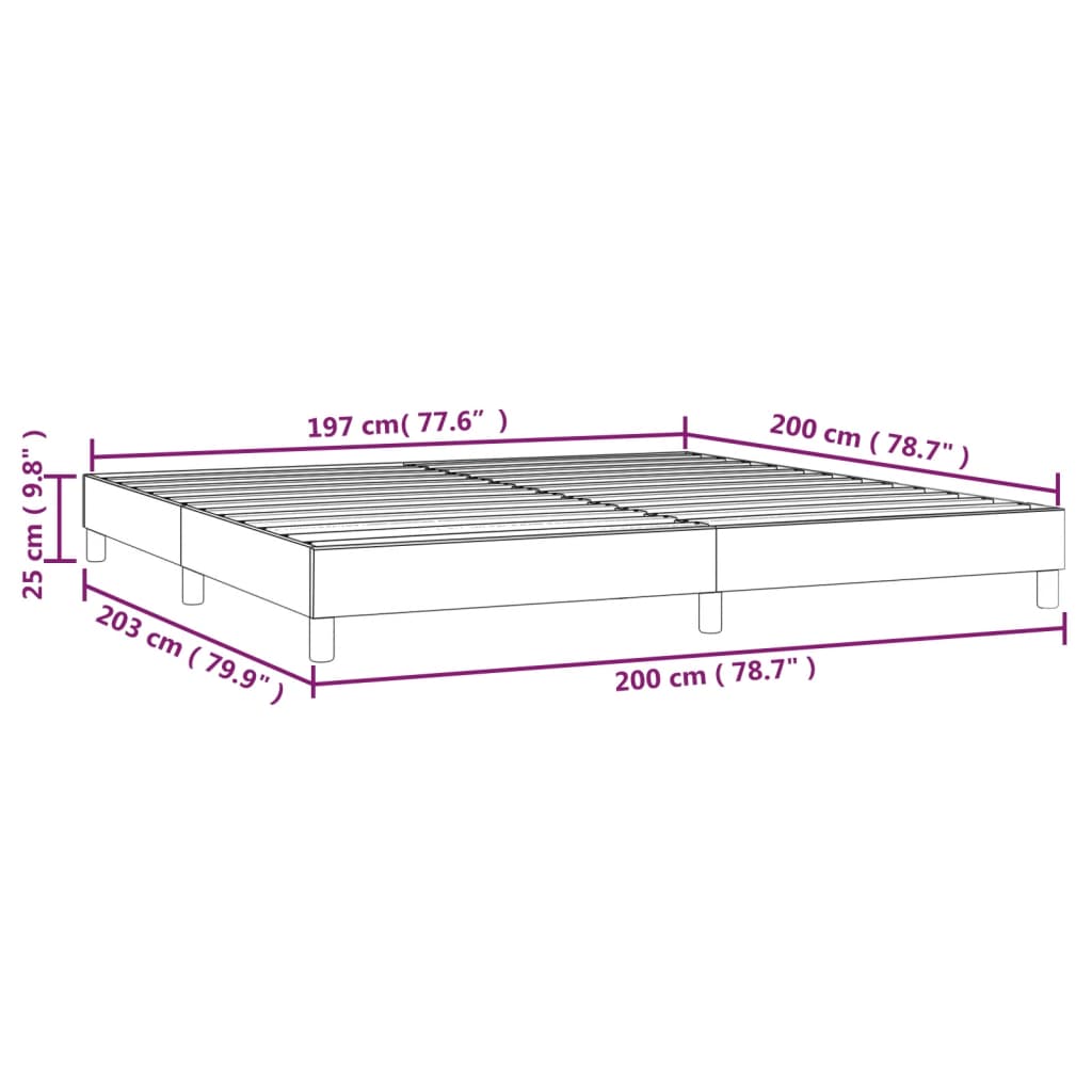 vidaXL Bettgestell Creme 200x200 cm Kunstleder