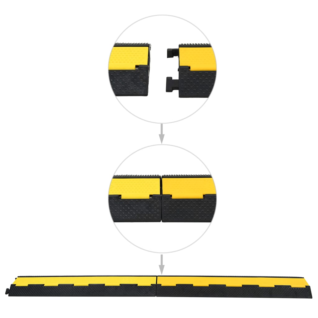 vidaXL Kabelbrücken 4 Stk. 2 Kanäle Gummi 101,5 cm