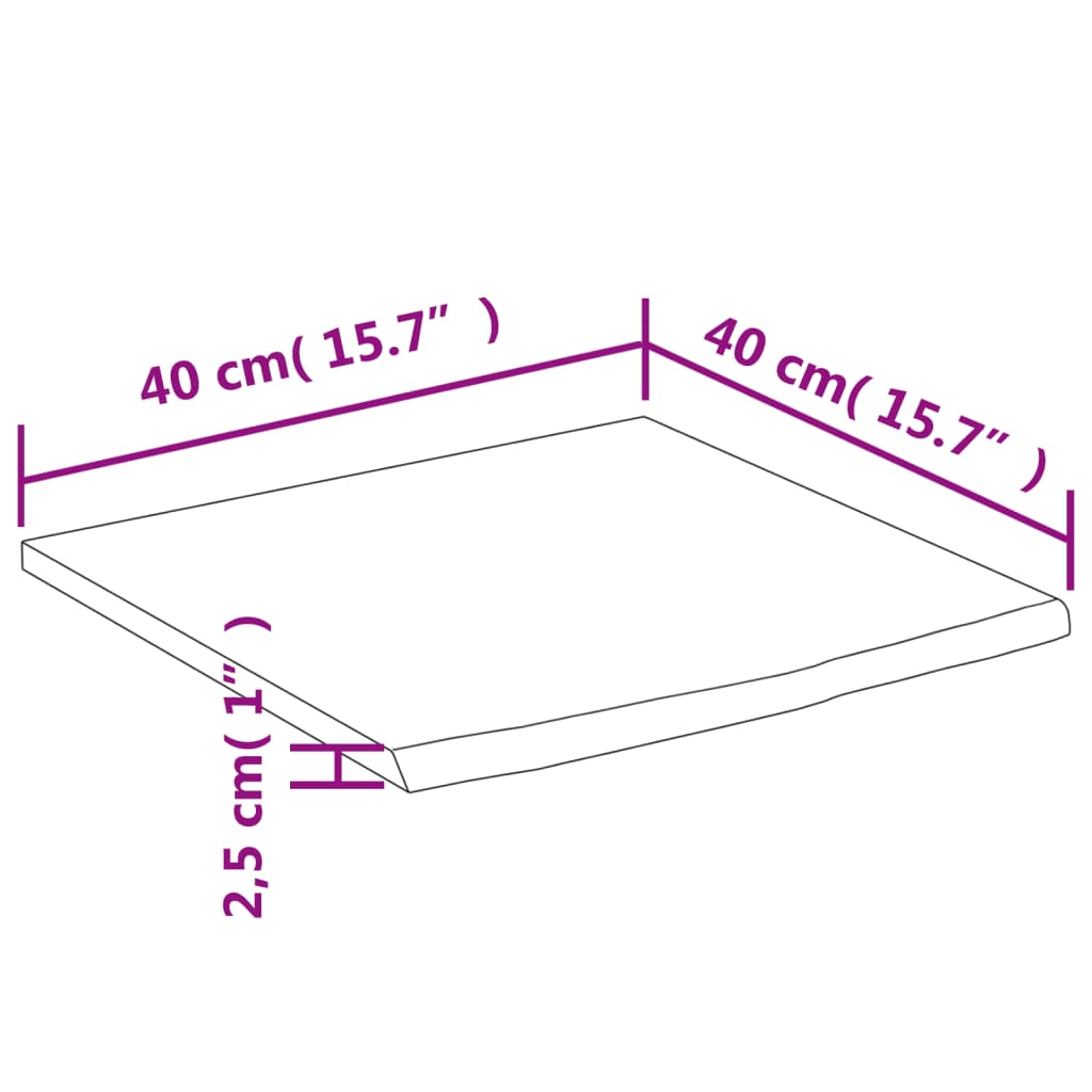 vidaXL Wandregal 40x40x2,5 cm Quadratisch Massivholz Akazie Baumkante