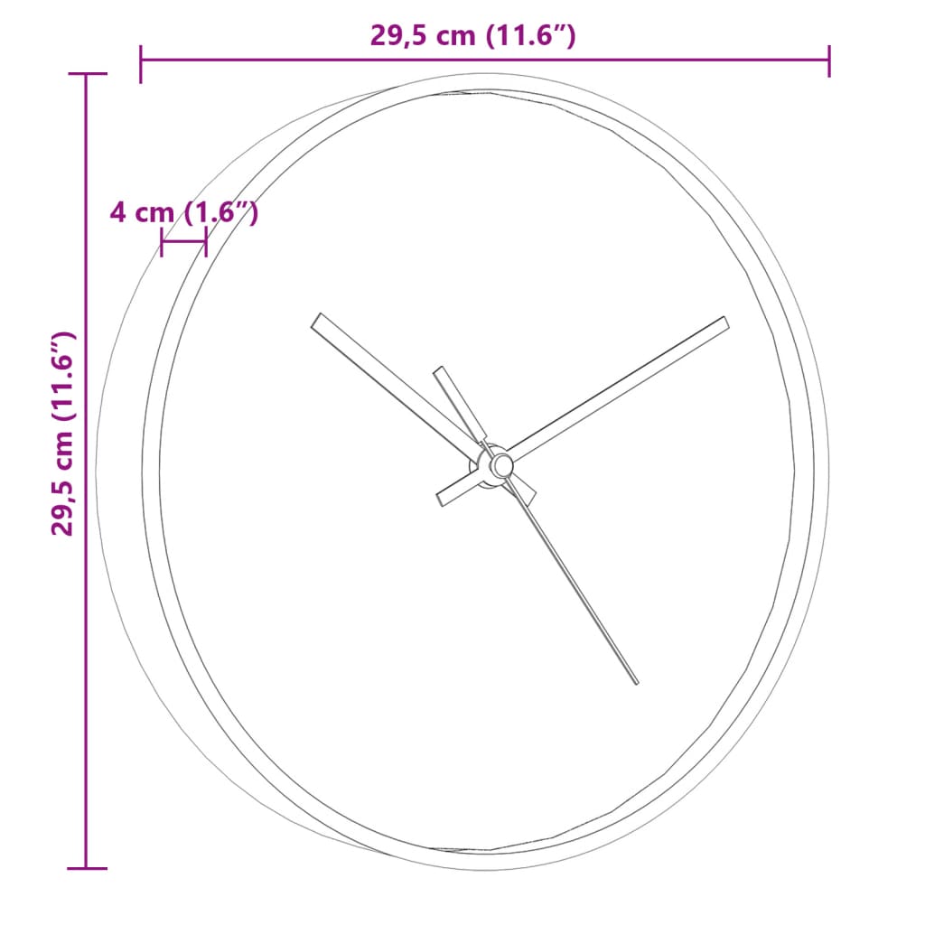 vidaXL Wanduhr Golden und Weiß Ø29,5 cm Polystyren und Glas