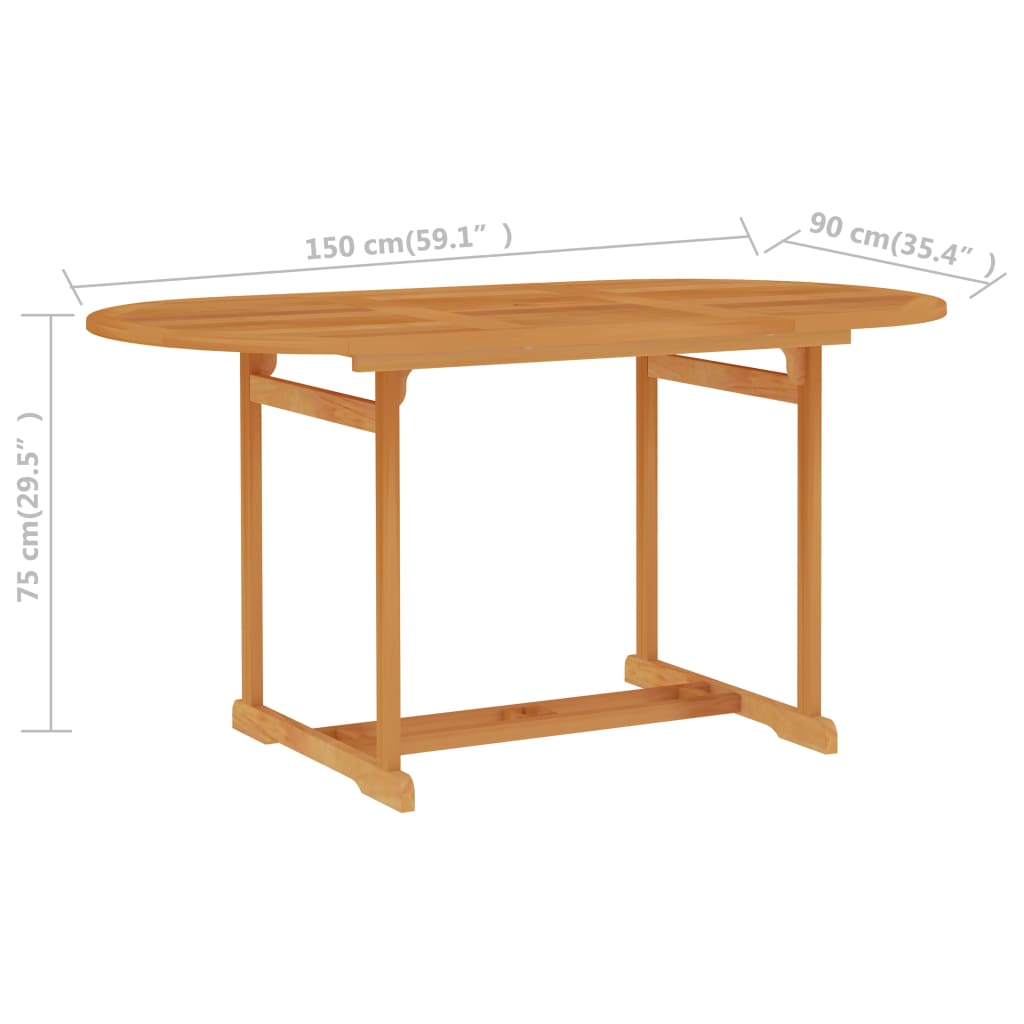 vidaXL 5-tlg. Garten-Essgruppe mit Grauen Kissen Massivholz Teak