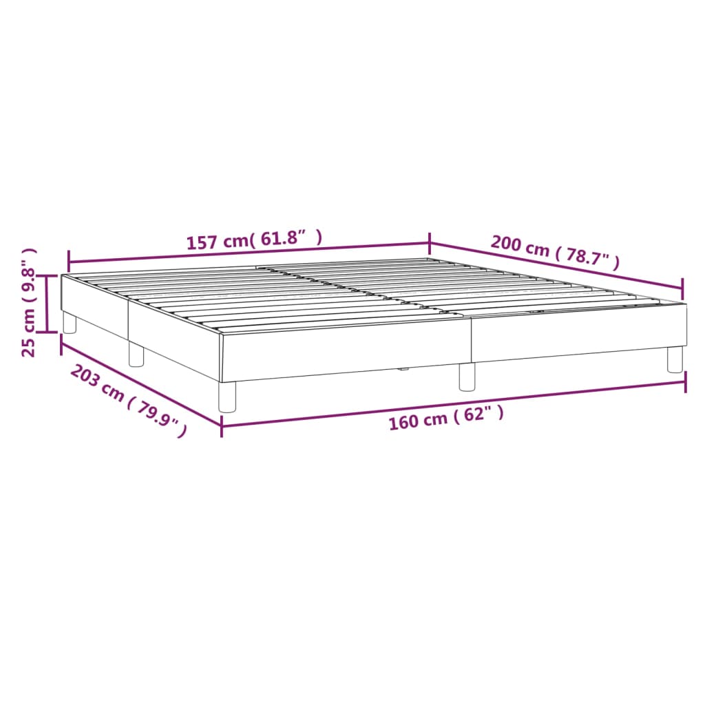 vidaXL Bettgestell ohne Matratze Dunkelgrau 160x200 cm Stoff