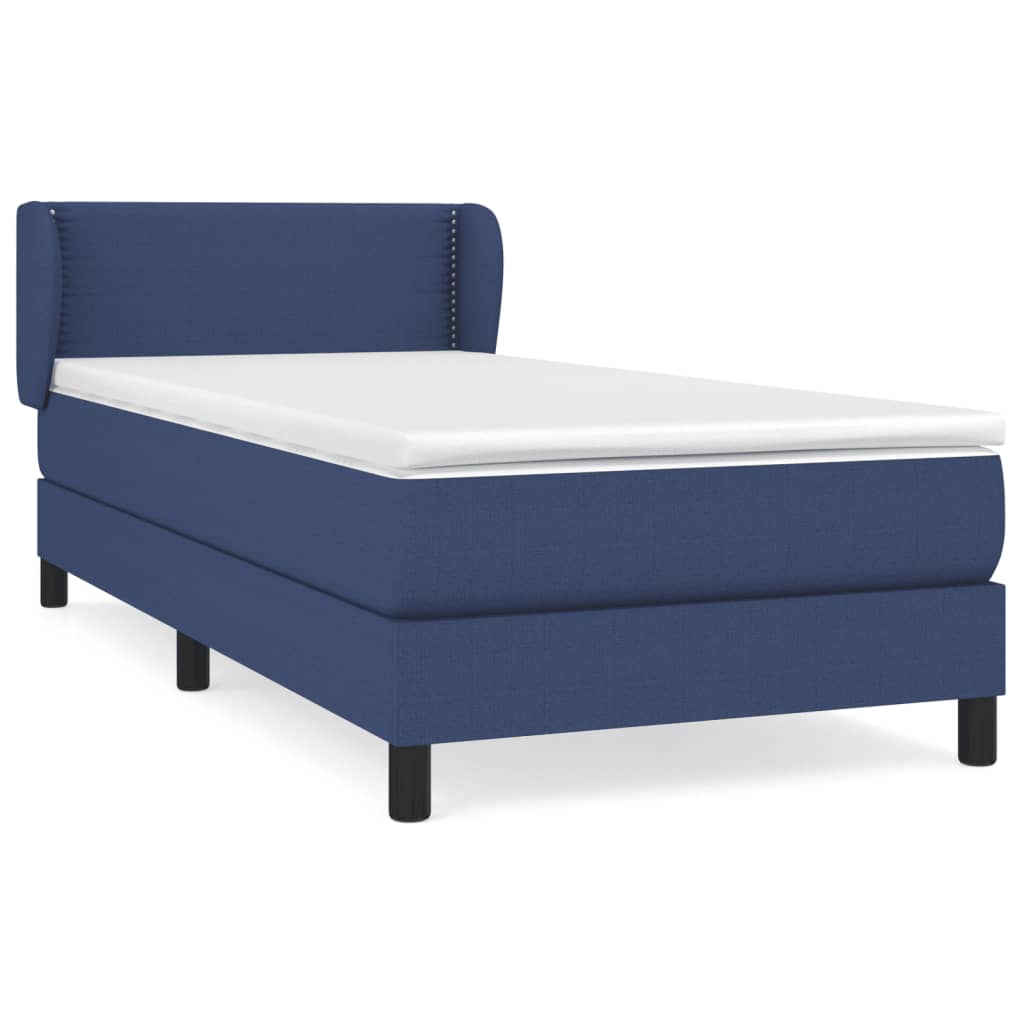 vidaXL Boxspringbett mit Matratze Blau 100x200 cm Stoff