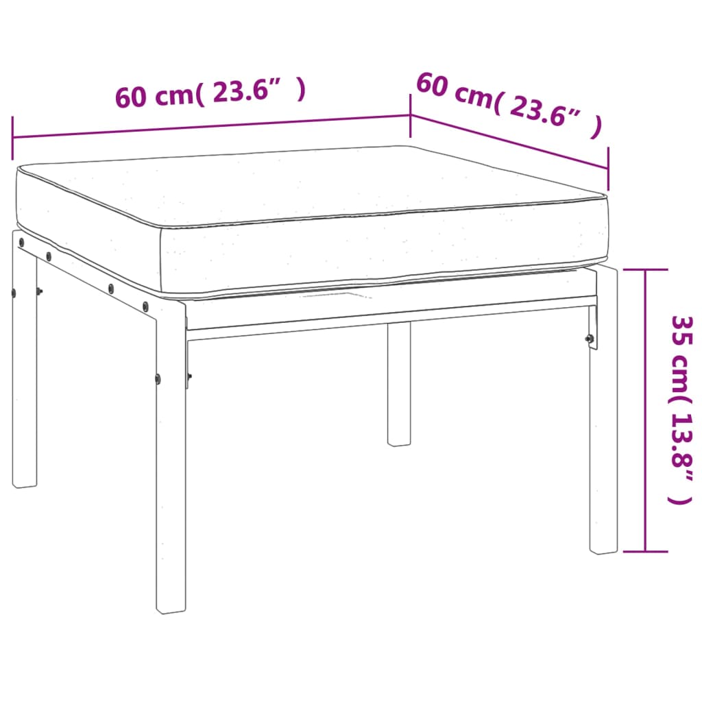 vidaXL 6-tlg. Garten-Lounge-Set mit Sandfarbigen Kissen Stahl