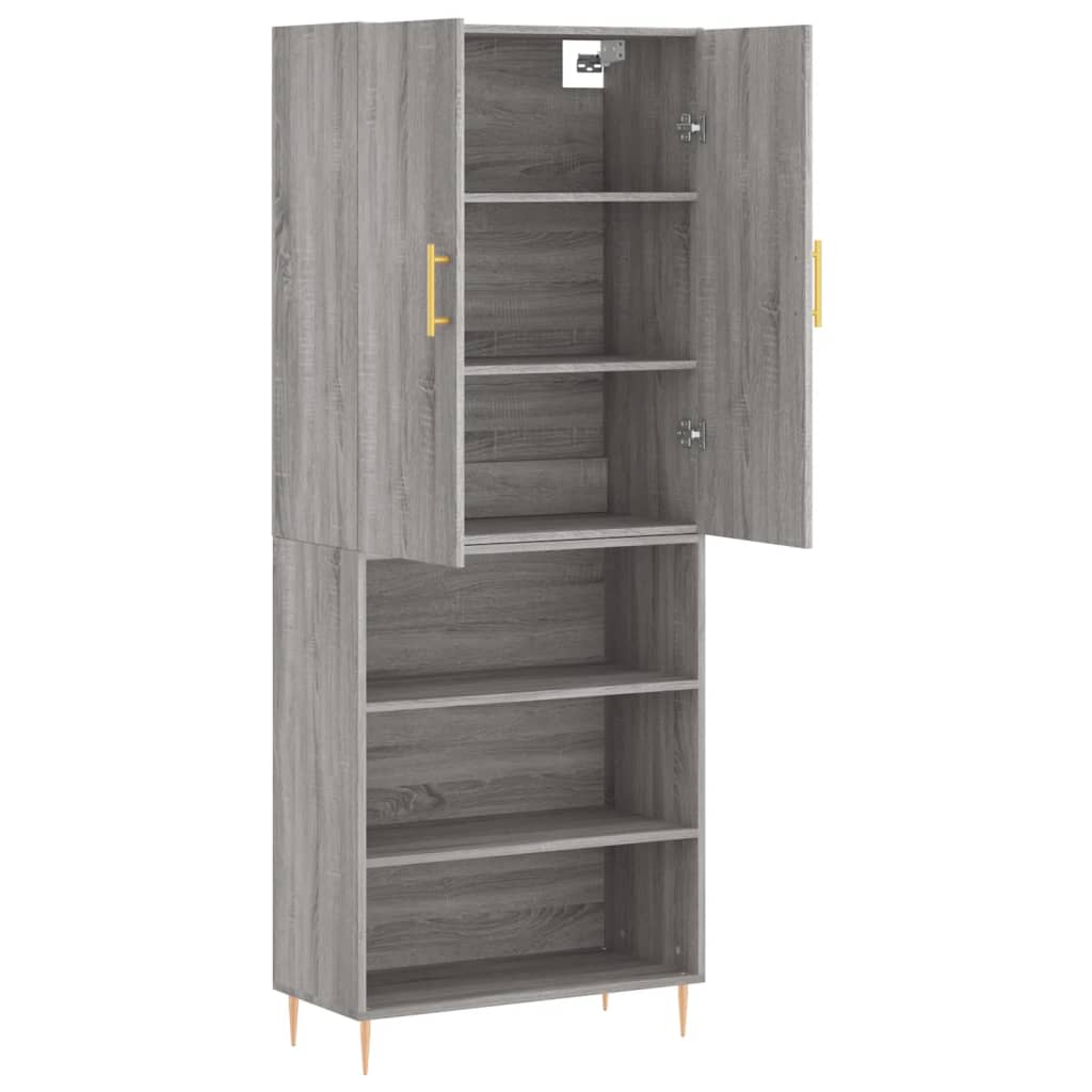 vidaXL Highboard Grau Sonoma 69,5x34x180 cm Holzwerkstoff