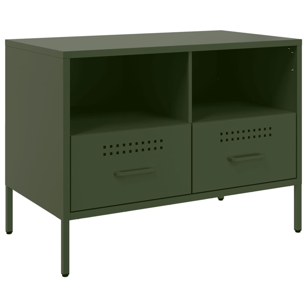 vidaXL TV-Schrank Olivgrün 68x39x50,5 cm Stahl