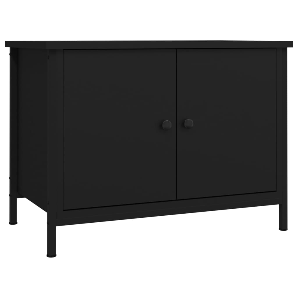 vidaXL TV-Schrank mit Türen Schwarz 60x35x45 cm Holzwerkstoff