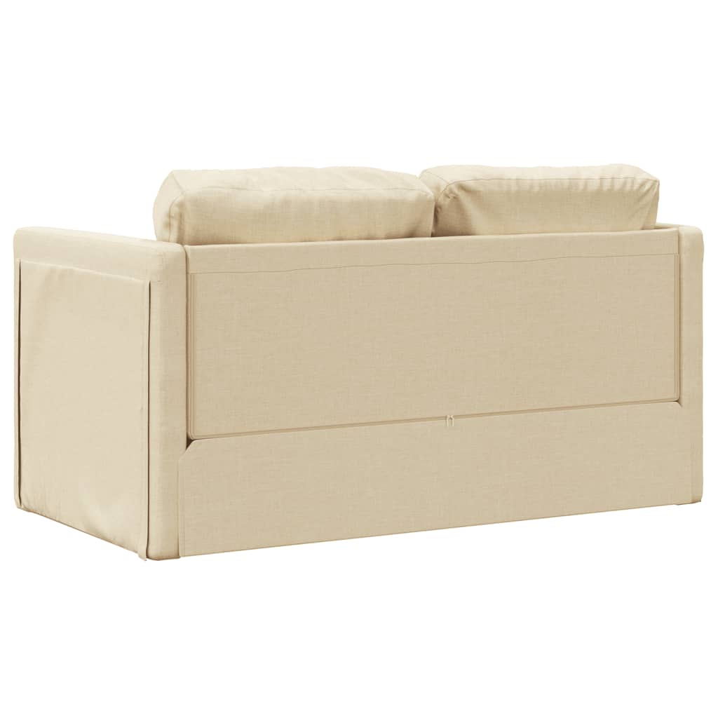 vidaXL Bodensofa mit Schlaffunktion Creme 112x174x55 cm Stoff