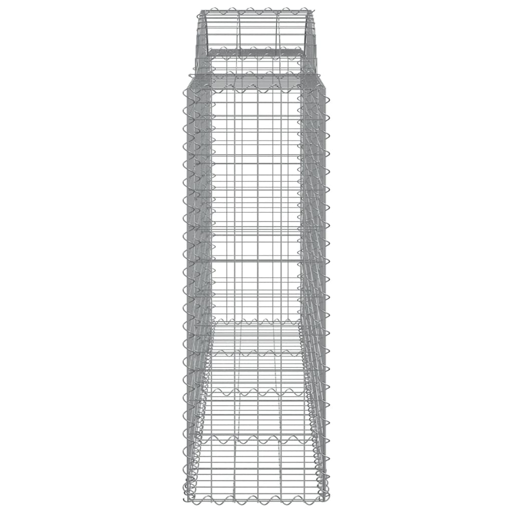 vidaXL Gabionen mit Hochbogen 2 Stk. 200x50x120/140cm Verzinktes Eisen