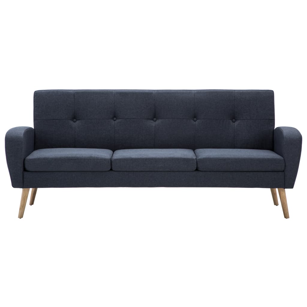 vidaXL Sofa 3-Sitzer Stoff Dunkelgrau