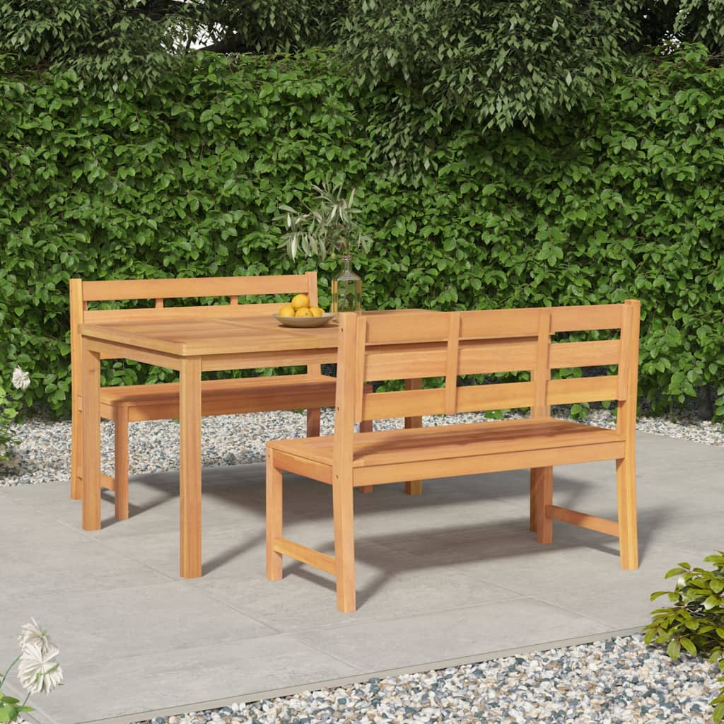 vidaXL 3-tlg. Garten-Essgruppe Massivholz Teak