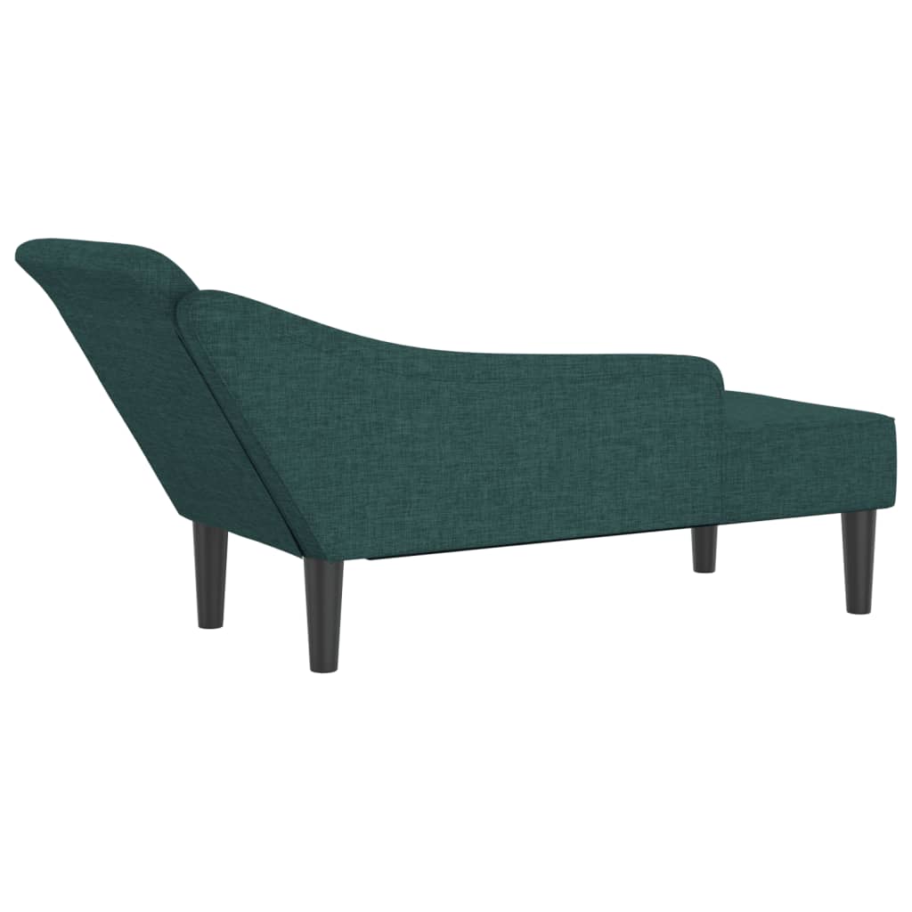 vidaXL Chaiselongue mit Kissen Dunkelgrün Stoff