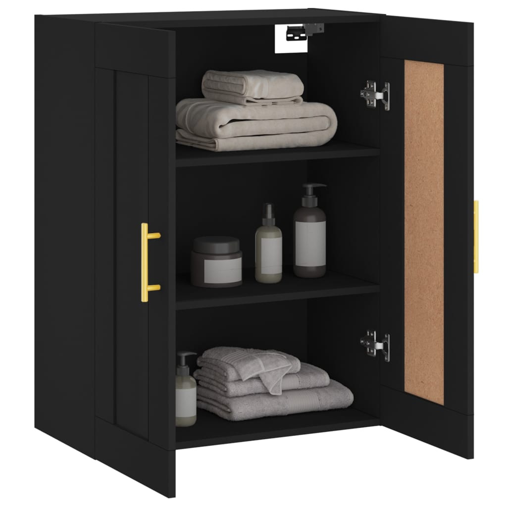 vidaXL Wandschrank Schwarz 69,5x34x90 cm Holzwerkstoff