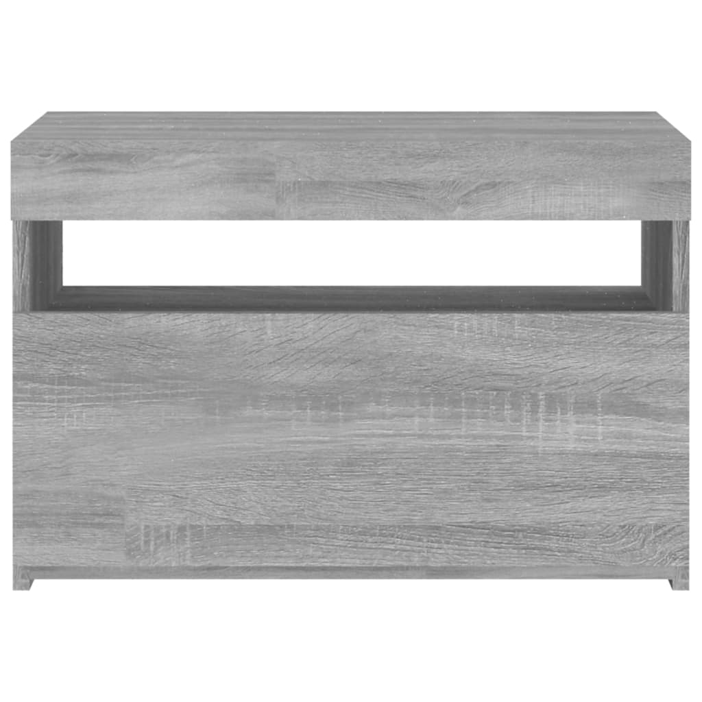 vidaXL TV-Schrank mit LED-Leuchten Grau Sonoma 60x35x40 cm