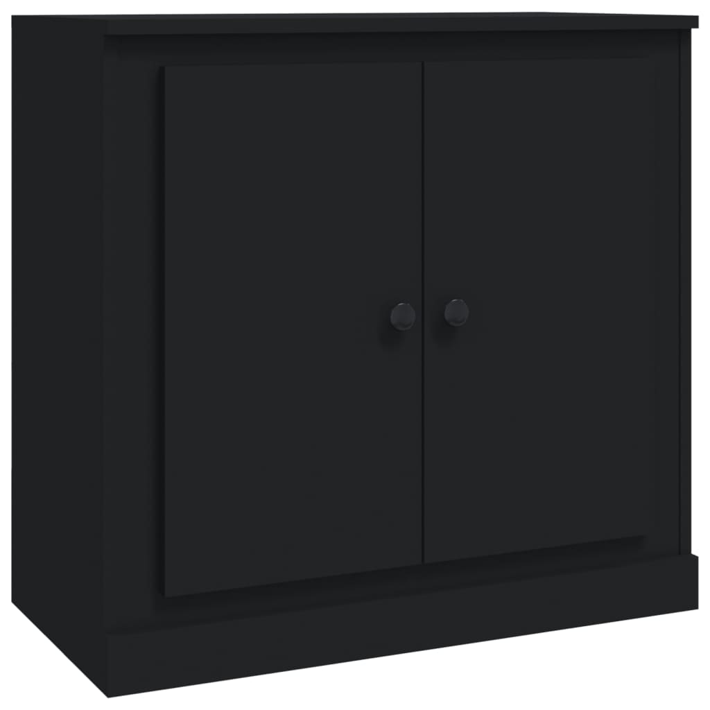 vidaXL Sideboards 3 Stk. Schwarz Holzwerkstoff