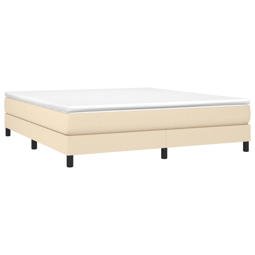 vidaXL Boxspringbett mit Matratze Creme 180x200 cm Stoff