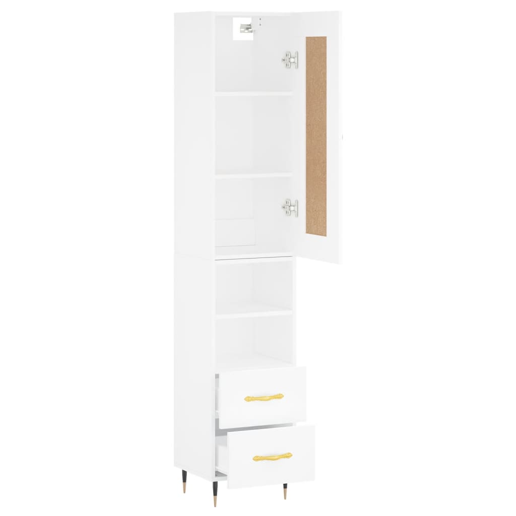 vidaXL Highboard Weiß 34,5x34x180 cm Holzwerkstoff