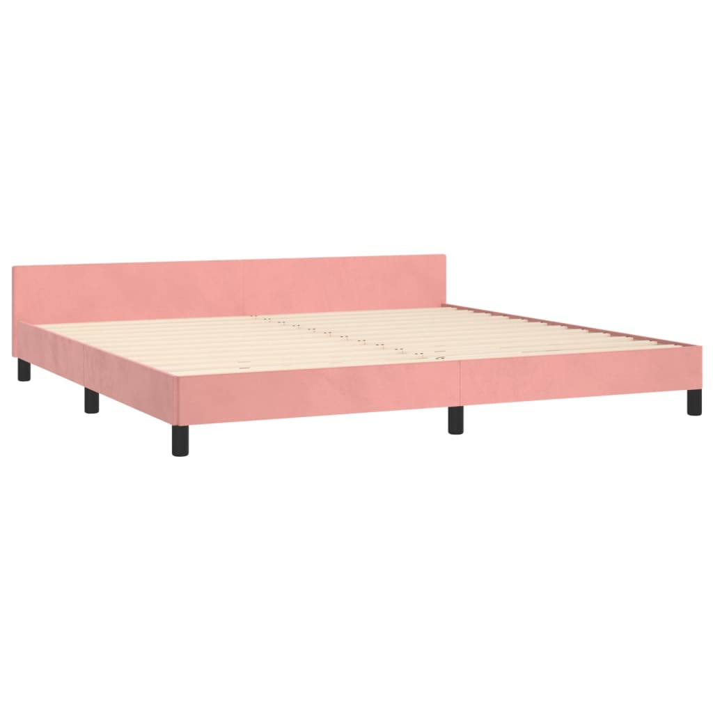 vidaXL Bettgestell mit Kopfteil Rosa 200x200 cm Samt