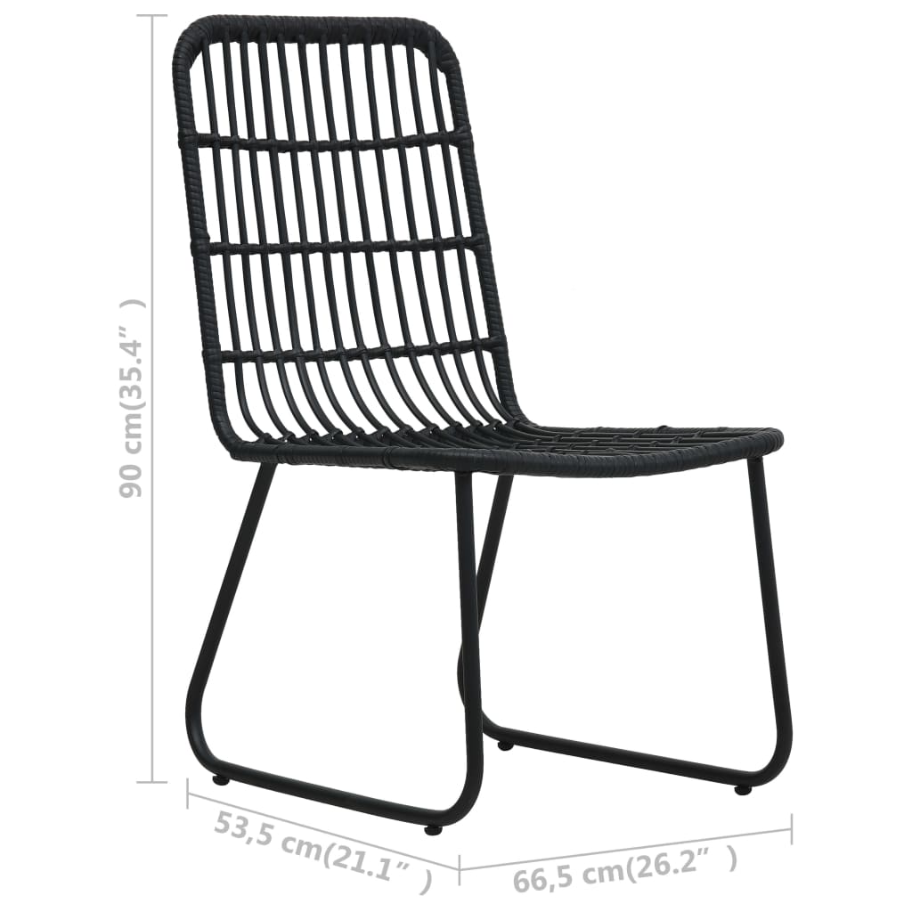 vidaXL 3-tlg. Garten-Essgruppe Poly Rattan und Glas